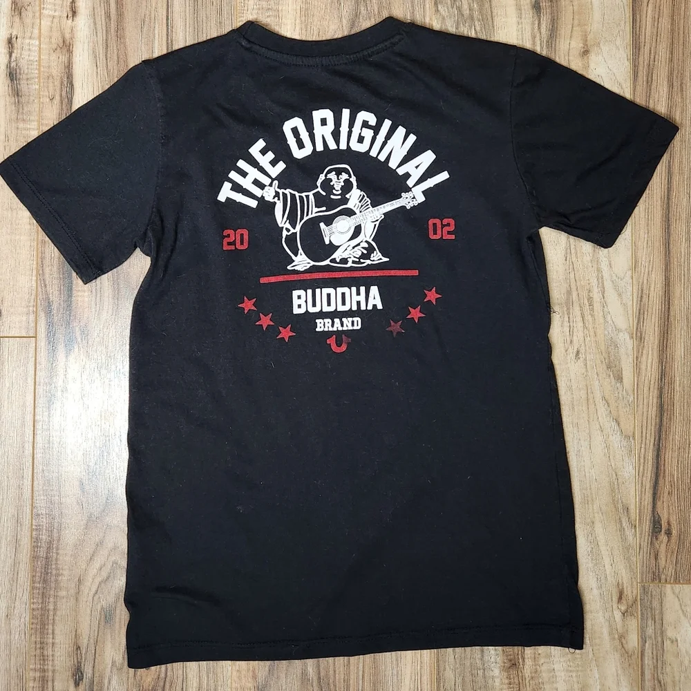 True Religion Black Tee T-Shirt Boys Large Logo